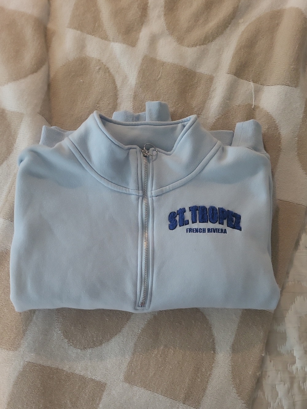Light Blue St. Tropez French Riviera Half-Zip Pullover